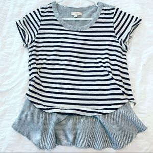 Small (Petite) navy striped top